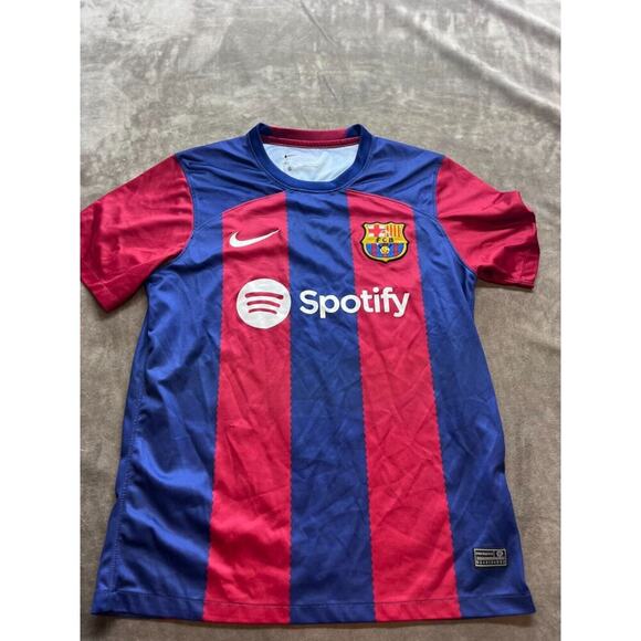 Barcelona‎ Football Club Shirt Soccer FCB L Nike Sport Dri-Fit Spotify LaLiga - Picture 1 of 6
